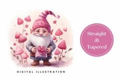 Valentine's Day Tumbler Design, Cute Gnome Tumbler Wrap PNG Product Image 3