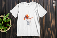 Watercolor Basketball Hoop and Net Clipart Sublimation PNG Product Image 2