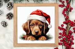 Christmas Peeking Dogs Clipart, Christmas PNG Product Image 3
