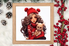 Cute Christmas Little Girl Sublimation Clipart Product Image 3