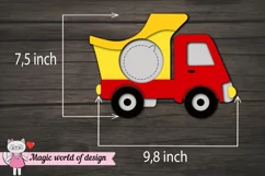 Yellow car candy dome svg, Truck Layered Paper Cut template Product Image 3