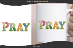 Pray patchwork png design for T-shirts Product Image 3