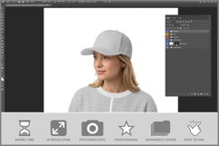 Snapback Cap On Young Woman Product Image 2