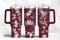 40oz Tumbler laser svg wrap|Sunflowers and Butterflies Product Image 4