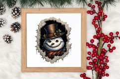 Watercolor Peeking Santa and Snowman Clipart, Christmas PNG Product Image 3