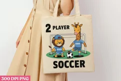 2 Player Soccer PNG, Cute Animal Sublimation PNG Product Image 3