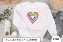Watercolor Rainbow Heart png Product Image 3