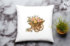 Vintage Rose Cart PNG Product Image 3