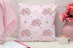 Pink Flowers Seamless Pattern, Digital Paper Product Image 3
