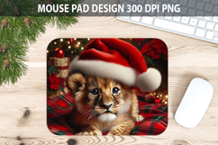 Christmas Cute Lion Pad Sublimation - Animal PNG Design Product Image 1