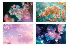 Holographic Flowers Cosmetic Bag Print, Floral Cosmetic Bag Product Image 3