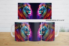 3D Neon Lion Mug Wrap | Mug sublimation design Product Image 5