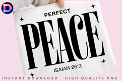 Perfect Peace Isaiah 26:3 Christian Bible Verse PNG Product Image 1