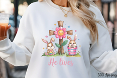 He lives. PNG, Retro Easter Day Sublimation PNG Product Image 3