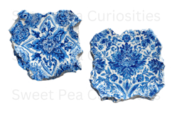 Blue Toile, Ephemera, PNG, Clipart, Junk Journal, flowers Product Image 3