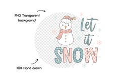 Let It Snow Png, Retro Christmas Snowman Svg, Holiday Vibes Product Image 3