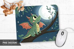 Moonlit Dragon in a Tree Mouse Pad PNG Design Product Image 1