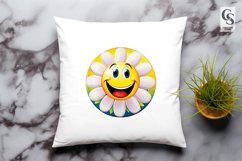 Happy Smiling Daisy Flower Clipart Sublimation PNG Product Image 3