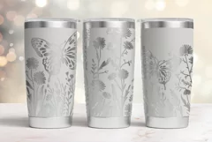 20oz Tumbler laser svg wrap|Wildflowers and Butterflies Product Image 3