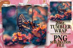 Bloom Magic Tumbler with Butterfly Design - Sublimation Styl Product Image 1