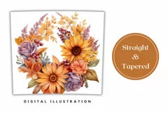 Flowers Tumbler Wrap Sublimation, Sunflowers Sublimation Product Image 3