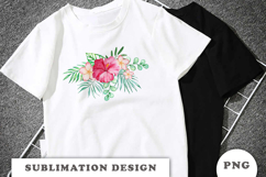 Watercolor Tropical Flowers Bouquet png Product Image 3