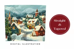 Christmas Town Tumbler Design, Christmas Village Tumbler PNG Product Image 3