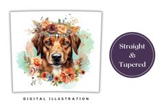 Watercolor Dog Tumbler Sublimation, Dog Tumbler Wrap PNG Product Image 3
