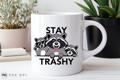 Stay Trashy Raccoons Cartoon Illustration Vector PNG Product Image 3