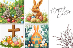 Cartoon Easter Bunny Pillow, Easter Cross Pillow Designs Product Image 3