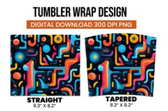 Abstract Shapes Outline Pattern Tumbler Wrap Product Image 3