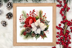 Christmas Flowers Watercolor Clipart, Christmas PNG Product Image 3