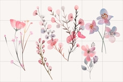 Pink Watercolor Wildflower Clipart PNG, Decorative Floral Product Image 3