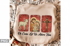 Oh Come let us Adore him Sublimation - Jesus Design Product Image 2