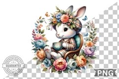 Floral Nursery Animal Sublimation Clipart Bundle Product Image 4
