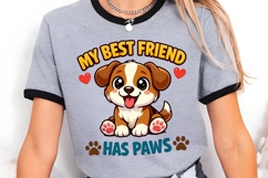 My Best Friend Has Paws Cute Dog Lover Shirt Design Product Image 3