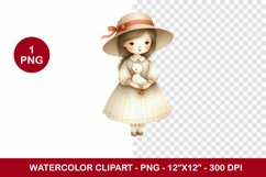 spring png watercolor clipart - girl Product Image 1