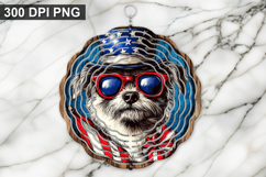 Dog Wind Spinner Sublimation -4Th Of July wind spinner PNG Product Image 1