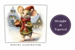 Christmas Tumbler Sublimation, Watercolor Mouse Tumbler PNG Product Image 3