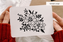 Hand Drawn Poinsettia Floral Arrangement SVG Product Image 3