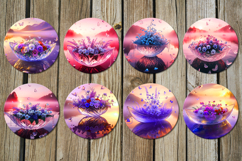 Fantasy sunset | Car coaster &amp; key chain sublimation designs Product Image 3