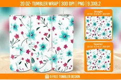 Cute Flower Seemless Tumbler Wrap Designs, Sublimation Wrap Product Image 1