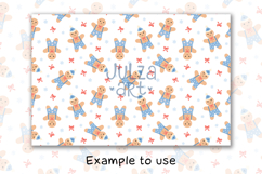 Winter gingerbread man seamless pattern, Christmas cookies Product Image 3