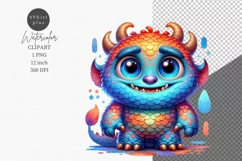 Monster clipart, Nursery clipart, Cute clipart Product Image 1