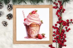 Pink Christmas Coffee Sublimation Clipart, Christmas PNG Product Image 3