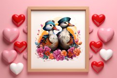 Valentines Day Mandarin Duck Couple, Christmas Clipart Product Image 3