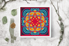 Mandala paper cutting / Mandala Papercut Shadowbox Template Product Image 3