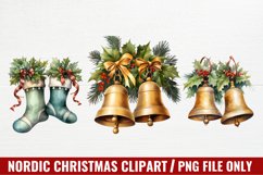 Watercolor Nordic Christmas Clipart Product Image 1