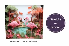 3D Flamingo Tumbler Wrap, 3D Summer Sublimation, 3D Tumbler Product Image 3