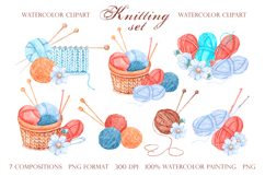 Knitting watercolor set. Crochet. Materials and tools. Product Image 3